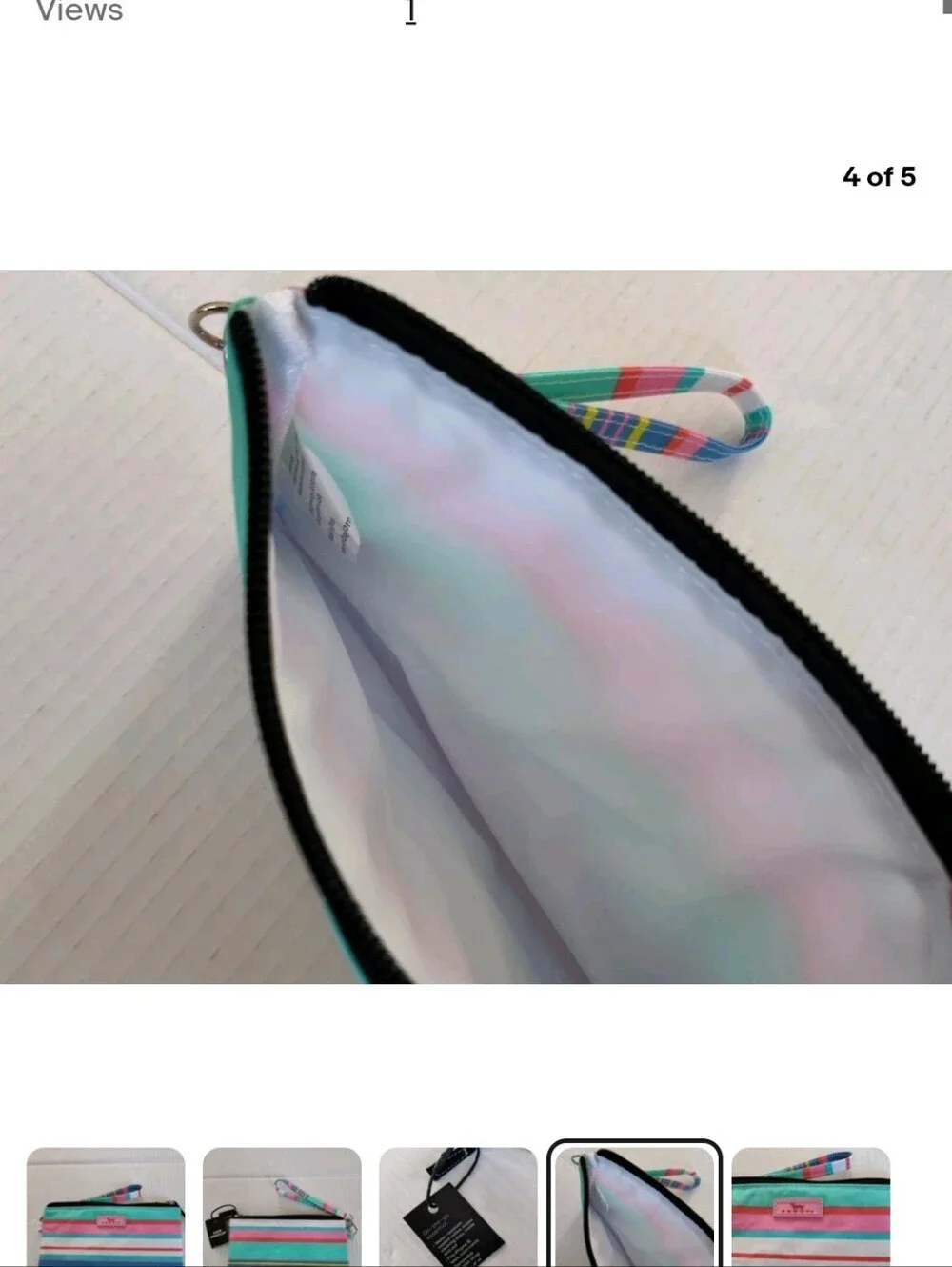 SCOUT Kate Wristlet Zip Pouch Case Cosmetic Makeup Bag Multi Stripe NWT